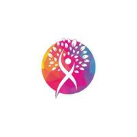 Human Tree Logo Design. Healthy People Tree Logo. vector