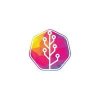 Tech Tree Logo Template Design. vector