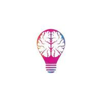 Brain bulb shape concept logo design. Brainstorm power thinking brain Logotype icon vector