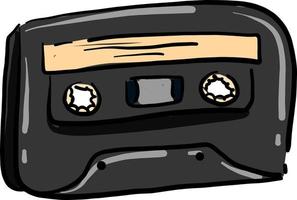 Old cassette, illustration, vector on white background