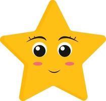 Yellow star, vector or color illustration.