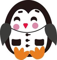Penguin in a funny vest, illustration, vector on a white background.
