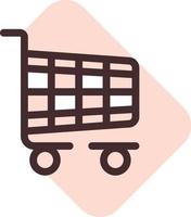 Shopping mall cart, illustration, vector on a white background.