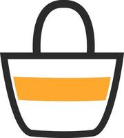 Yellow summer bag, icon illustration, vector on white background