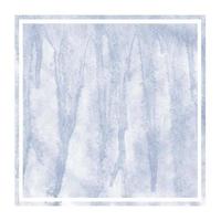 Dark blue hand drawn watercolor rectangular frame background texture with stains photo