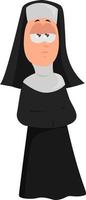 Old nun ,illustration,vector on white background vector