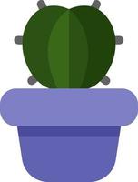 el cactus del sombrero de obispo en una olla púrpura, ilustración de icono, vector sobre fondo blanco