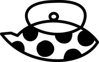 Unusual teapot with black dots, illustration, vector on a white background.