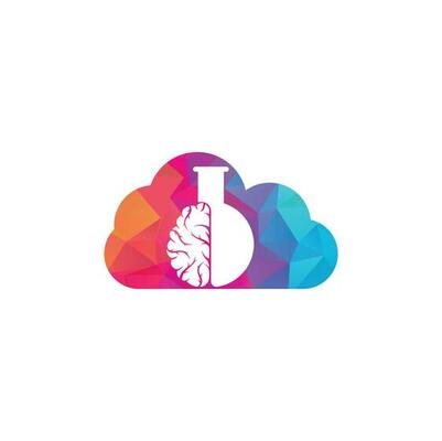 Brain Lab cloud shape concept Logo design.
