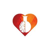 Brain Lab heart shape concept Logo design vector