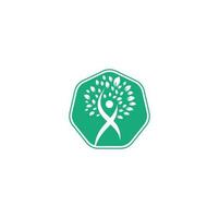 Human Tree Logo Design. Healthy People Tree Logo. vector