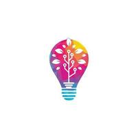 Tech Tree bulb shape concept Logo Template Design. vector