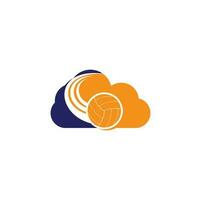 Volleyball cloud shape concept logo. Volleyball ball logo design. vector