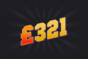 321 Pound Currency vector text symbol. 321 British Pound Money stock vector