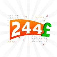 244 Pound Currency vector text symbol. 244 British Pound Money stock vector