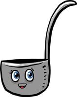 Happy ladle, illustration, vector on white background