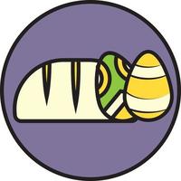 Easter bread and eggs, illustration, vector on a white background.