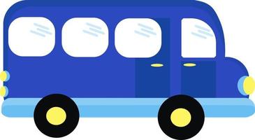 Blue bus, illustration, vector on white background