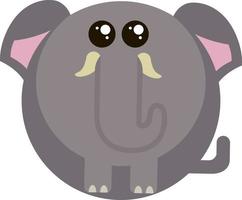 Fat little elephant, illustration, vector on white background.