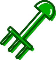 Green rake, icon illustration, vector on white background