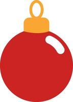 Red christmas toy, illustration, vector on a white background.