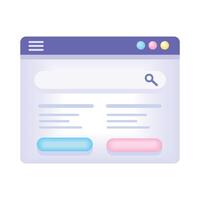 webpage with search button vector