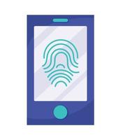 smartphone con acceso fingerpront vector