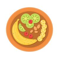 desayuno frutas y nueces vector