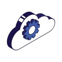 cloud computing with gear vector