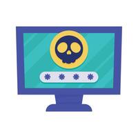 desktop with skull and password vector