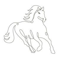 wild horse line drawn vector