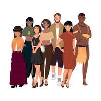 sevent ethnics communities characters vector