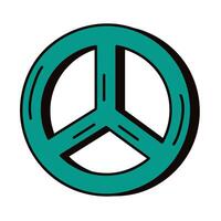 peace symbol retro style vector