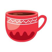 cacao en taza roja vector