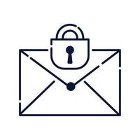 envelope mail with padlock vector