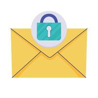 envelope email with padlock vector
