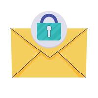 envelope email with padlock vector