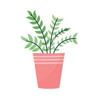 pink houseplant in pot vector