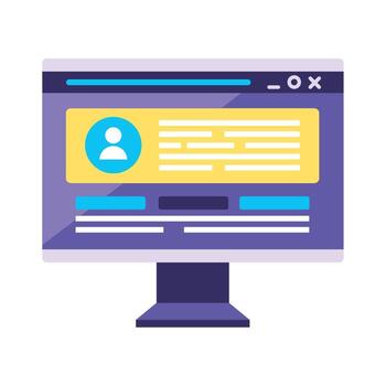 desktop computer tech vector