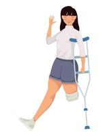 invalid woman without leg vector