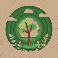 tree plant eco friendly vector