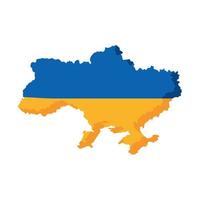 ukraine flag in map vector