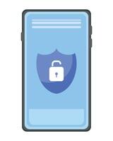 smartphone with safe padlock vector