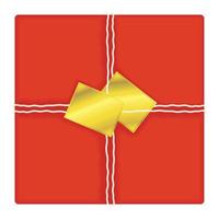 red gift with golden tags vector