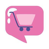 shopping cart in speech bubble vector