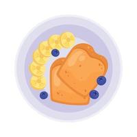 bread toast and fruits vector