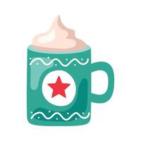 cocoa mug with foam vector