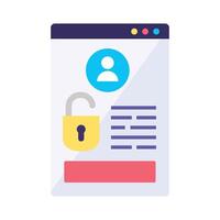 padlock in webpage template vector