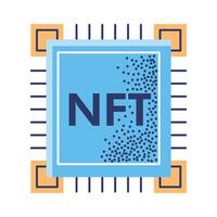 tecnología nft en microchip vector