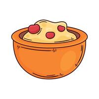 thanksgiving bowl with food vector